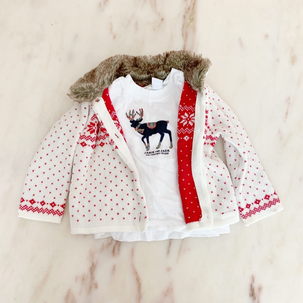 Matching sweater and shirt set